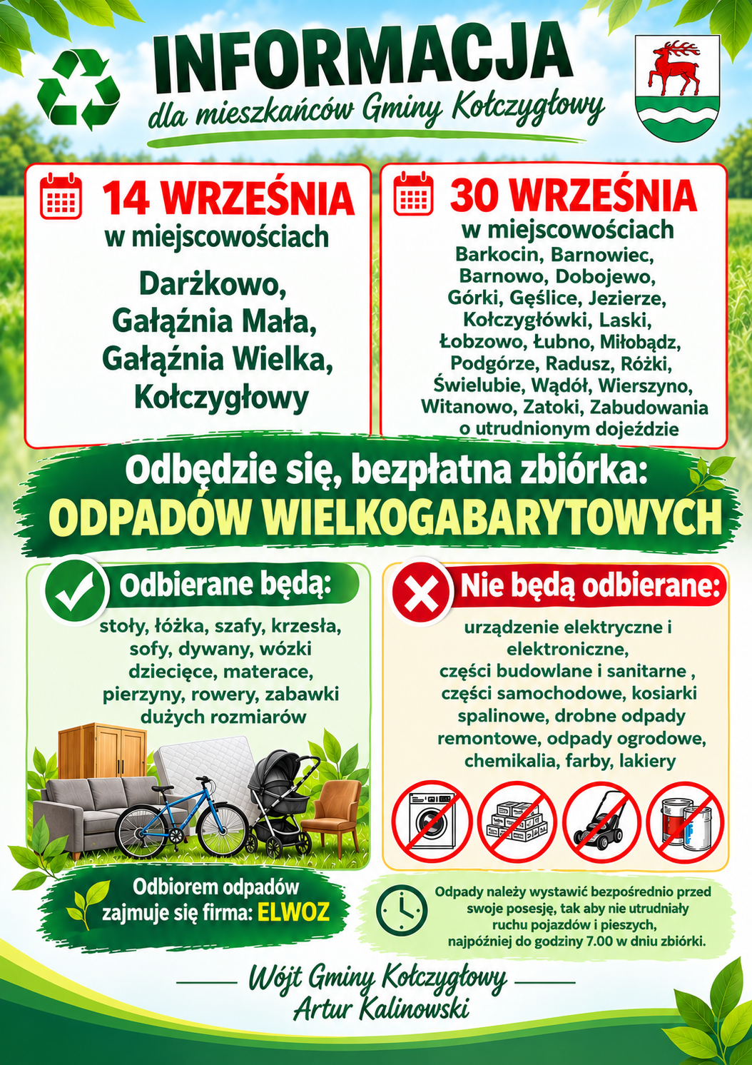 Plakat Zbi&oacute;rka odpad&oacute;w