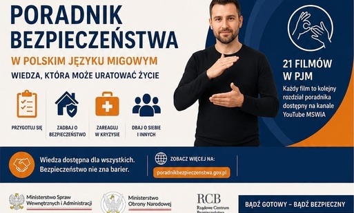 Zdjęcie do  &bdquo;Poradnik bezpieczeństwa&rdquo; dostępny w Polskim Języku Migowym