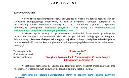 Zdjęcie do Zaproszenie na spotkanie
