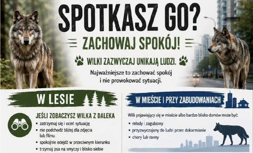Zdjęcie do Jak zachować się w przypadku spotkania z wilkiem?